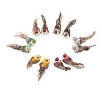 OVAQUIXI 12Pcs Artificial Birds with Clips Foam Simulation Birds 3.9 X 2 in Feather Decor for Garden Plants Home Floral Arrangement Christmas Craft Ornaments