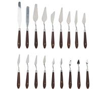 OVAQUIXI 18Pcs Paint Scraper Knife, Plastic Handle Oil Painting Tool with Seamless Connection for Various Painting Effects Art Supplies (18pcs)