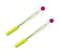 OVAQUIXI 2 Pack Realistic Grass Interactive Cat Wands (Rose Red)