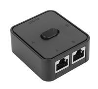 OVAQUIXI 2 Port Gigabit Network Switch, 1000Mbps 2 In 1 Out 1 In 2 Out PoE Extender Selector Switch for Cat 6