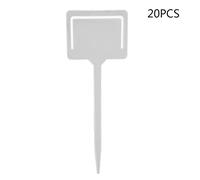OVAQUIXI 20PCS PVC Plant Labels Garden Markers Seed Stakes Reusable for Seedling Trays Flower Pots with Feature (White)