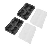 OVAQUIXI 2Pcs Cat Shape Silicone Ice Cube Tray, 3D Cute Animal Ice Mould Reusable Nonstick Easy, with 4 Cubes, for Whiskey Cocktails Cream Chocolate Jelly (Grey)