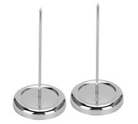 OVAQUIXI 2PCS Invoice Fork, Stainless Steel Straight Spike Desk Receipt Holder for Office Restaurant Service Places