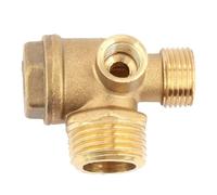 OVAQUIXI 3 Port Brass Air Compressor Male Threaded Check Valve Convenient Installation for Air Pressure Tank, Resistance, High Performance, for Home Garage