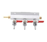 OVAQUIXI 3 Way Gas Distribution Manifold CO2 Beer Dispenser Port Draft System Made of Aluminum Copper Stainless Steel Wall/Keg Mount with Check Valve for Multiple Barrels