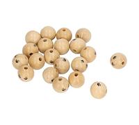 OVAQUIXI 30Pcs Wooden Smile Face Beads, Cute Log Color Beads with Holes for DIY Jewelry Making, Perfect for Bracelets, Necklaces, Keychains and Crafts
