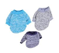 OVAQUIXI 3PCS Small Dog Sweaters Set, Warm Polyester Puppy Clothes for Cold Weather, Easy On Off Design for Small Breed Dogs and Cats (S)