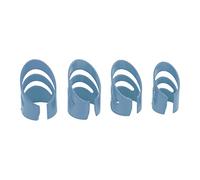 OVAQUIXI 4Pcs Ergonomic Guitar Finger Picks for Comfortable Playing, Fingertip Protectors for Banjo, Bass, Ukulele, Durable Polyoxymethylene Resin (Blue)