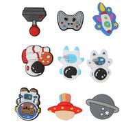 OVAQUIXI 50pcs Bright Color Space Planet Shoe, Lovely PVC Cartoon Decorations for Clogs and Sneakers, Great Kids