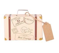 OVAQUIXI 50Pcs Suitcase Favor Boxes, Mini Suitcase Design with Handle for Travel Theme Party Wedding Bridal Shower Baby Shower Birthday, Includes 50 Paper Tags and 50 Ropes