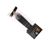 OVAQUIXI 6Pcs Acrylic Paint Brush Set Nylon Bristles Multipurpose Art Painting Brushes for Watercolor Oil Gouache Acrylic for Artists Students Kids (Round Peak)