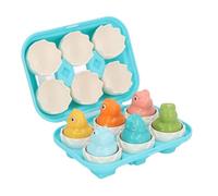 OVAQUIXI 6PCS Egg Shape Matching Toy Set Early Educational Pairing Toy for Baby Learning Matching Egg Size for Children (DF35)