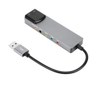 OVAQUIXI 7.1 USB Sound Card, External Sound Adapter with SPDIF Supports Analog & Digital Output, Plug & Play for PC, Silver