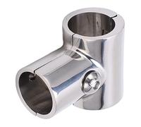 OVAQUIXI 90 Degree Tee Pipe Connector, 316 Stainless Steel, Strong Rust, Practical for Boats, Yachts and Marine Hand Rail Fittings, 1in Diameter