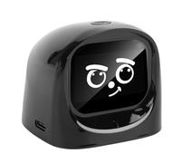 OVAQUIXI AI Car Robot Dashboard Companion Interactive Electronic Pet with WiFi AI Chat Animated Expressions for Kids Homework Help Driving Entertainment (Black)