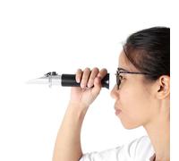 OVAQUIXI Alcohol Refractometer Aluminum Handheld Alcohol Tester Meter 0 to 80 Percent ATC 32 to 86 Fahrenheit Easy Calibration for Liquor Distilling Brewing Home Bar