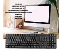 OVAQUIXI Arabic Keyboard 104 Keys USB Wired Design Black ABS Material for Desktop Computers