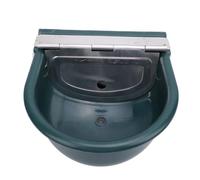 OVAQUIXI Automatic Animal Drinking Water Bowl, Stainless Steel Livestock Water Trough with Adjustable Level, for Horse Cow Goat Pet Farm Ranch (Dark Green)