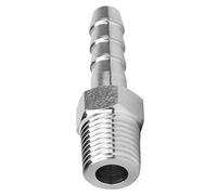 OVAQUIXI Barb Joint 1/4in, 304 Stainless Steel Quick Coupling Connector, BSPT Male Thread Fitting for Pneumatic Pipe Connection (BSPT1/4-6mm)