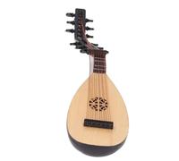 OVAQUIXI Basswood Mini Lute Pipa Model, Handcrafted Traditional Chinese Musical Instrument Ornament, for Desk/Bookcase/Bedside Decoration, Kids Music Enlightenment Prop