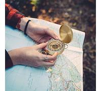 OVAQUIXI Brass Retro Style Pocket Watch Flip Compass, Durable Brass Material, for Outdoor Mountaineering and Office Decoration