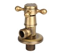 OVAQUIXI Brass Triangle Valve, Antique Wheel Design, Universal Golden Toilet Valve, Hot and Cold Water Control