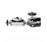 OVAQUIXI Camera Mount Clamp Handlebar Adapter Mount,Metal Cycling Holder for Action Cameras with Dual 360°Rotatable Ball Head (#1)