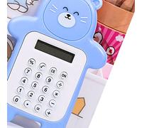 OVAQUIXI Cartoon Bear Mini Calculator 8 Digit Portable Cute Small Pocket Calculator with Rubber Buttons for Kids Students (Blue Bear)