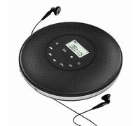 OVAQUIXI CD Player,MP3 Disc,Portable Audio Player with Adjustable Sound Effects,TF Card Playback and 3.5mm Audio Jack,Intuitive Design for Music Listening,Language Learning and More (Black)
