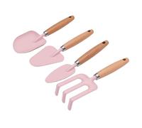 OVAQUIXI Children Garden Tools Set with 7 Inch Hand Rake and Shovel (Pink)