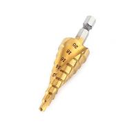 OVAQUIXI Coated Step Drill Bit 4-20mm HSS Spiral Flute Hex Shank for Projects Aluminum PVC 1pc