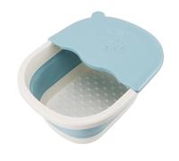 OVAQUIXI Collapsible Foot Bath, Durable Plastic Foot Soaker with Massager, Perfect for Relaxing Feet After a Long Day, 39x30x17cm Portable Design for Home Use (Blue)