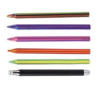 OVAQUIXI Color Mechanical Pencils Set Wax Core Mechanical Pencil 5.6mm with 5 Refills for Drawing Painting Graffiti Artists Students Easy Refill Push Top Design