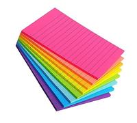 OVAQUIXI Colored Lined Notes, Strong Adhesive Memo Pads, 100x150mm for Office, School, 6 Color Pack of 45 Pads