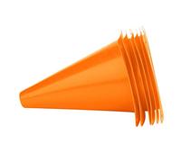OVAQUIXI Colorful Football Barriers Set of 6 Soccer Cones for Training Coordination and Agility Exercises with Flat Square Bottom for Stability Yellow/Blue/Green/Orange/Red 7.1x5inch (Orange)
