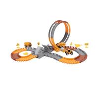 OVAQUIXI Construction Race Tracks Toy for Kids Assembly Toy Endless Fun DIY Engineering Race Track Set for Boys, Battery Operated Construction Track Site