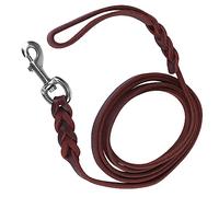 OVAQUIXI Cowhide Leather Dog Leash Braided Walking Lead for Medium Dogs Training Control with Safety Lobster Clasp 1.2m 1.6m 2.1m (The material length is 2.5 meters and the net)