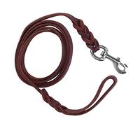 OVAQUIXI Cowhide Leather Dog Leash Braided Walking Lead for Medium Dogs Training Control with Safety Lobster Clasp 1.2m 1.6m 2.1m (The material length is 2 meters and the net length)