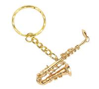 OVAQUIXI Delicate Saxophone Keychain, Adorable Brass Pendant for Organizing Keys, for Musicians, Gold