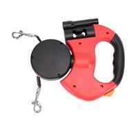 OVAQUIXI Dog Leash,Dual Retractable Double Headed Leash with Night Light Extendable Pet Walking Rope for Two Dogs (Red)