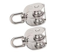 OVAQUIXI Double Pulley Block M25 Stainless Steel 150kg | Pulley Wheel, Rustproof Stainless Steel, 150kg Load Capacity, Camping Hiking Fishing Gear, M25 Mounting