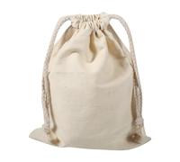 OVAQUIXI Drawstring Laundry Bag, Household Plain Cotton Laundry Sack Stuff Bag for Travel Home Use (15 * 20cm)