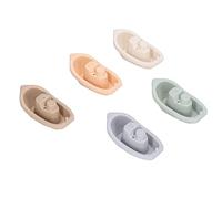 OVAQUIXI Educational Stacking Cups, Boat Toy for Baby Bath, Colorful Stackable Boat Nesting Cups for Hand-Eye Coordination - Set of 5