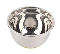 OVAQUIXI Egg Beating Bowl Stainless Steel Mixing Bowl with Silicone and Scale Nesting Flat Base Wide Pour Edge for Beating Eggs Dough Prep Salad Mixing in Home Kitchen (2.2 liters)