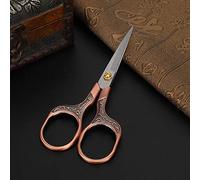 OVAQUIXI Embroidery Scissors Gold Stainless Steel Sewing Scissors 4.9 Inch Fine Tip Retro Design for Stitch Cutting Needlework Handcraft DIY Sewing Artists Students Home Office (Bronze)