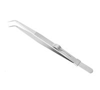 OVAQUIXI Ergonomic Lock Tweezers Proof Shock Proof Sandblast Surface 100% Stainless Steel Tweezers Suitable for Gem Identification and Diamond Grading Curved 6.26inch (Curved)
