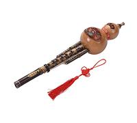 OVAQUIXI Ethnic Musical Instrument Hulusi C Key Black Bamboo Gourd Flute for Beginners and Kids Gift