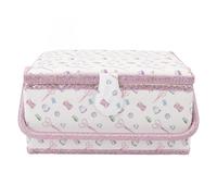 OVAQUIXI Fabric Sewing Basket with Large Capacity, Soft Material and Removable Tray for Sewing Supplies Organization