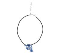 OVAQUIXI Fine Craftsmanship French Horn Necklace Blue Design Great Collectible Adjustable Length for Music Lovers Metal