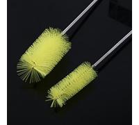 OVAQUIXI Flexible Tube Brush Stainless Steel Double End Pipe Cleaner 61 in Nylon Bristles for 9 to 35 Mm Tubes U Shaped Pipes s Filters Aquarium Cleaning (Yellow)